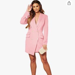 UNIQUE21 Women Luxe Stain Breasted Asymmetric Blazer Dress (sold on Amazon